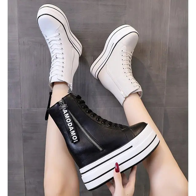 Funki Findz | Boots | Women's Platform Zip Ankle Boot Sneakers