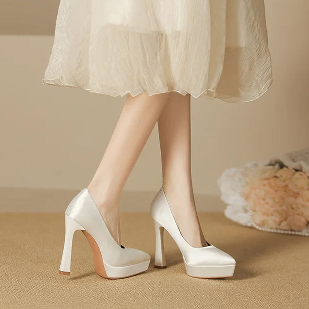 Funki Findz | Shoes | Women's Elegant Satin High Heel Pumps