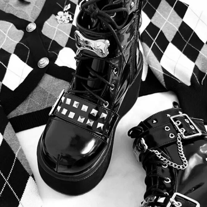 Funki Findz | Boots | Women's Gothic Platform Cosplay Wedges