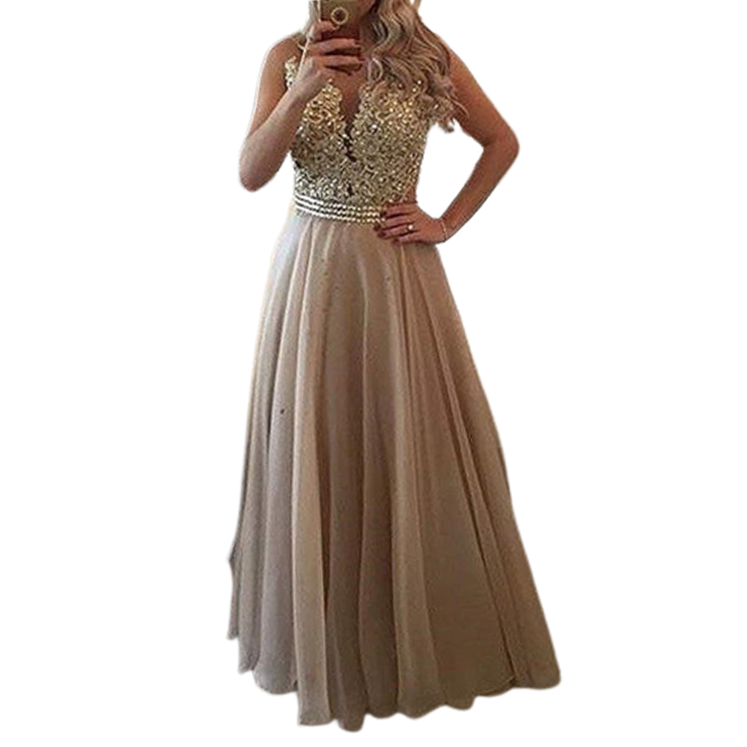 Funki Findz | Dresses | Women's Chiffon Beaded Prom Dress