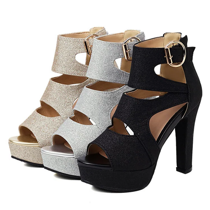 Funki Findz | Shoes | Women's Glitter Gladiator Platform Sandals