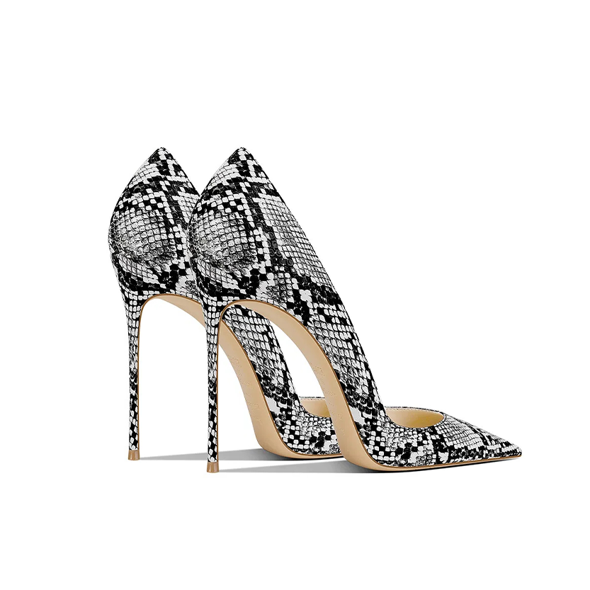 Funki Findz | Shoes | Women's Snake Skin Pattern High Stilettos