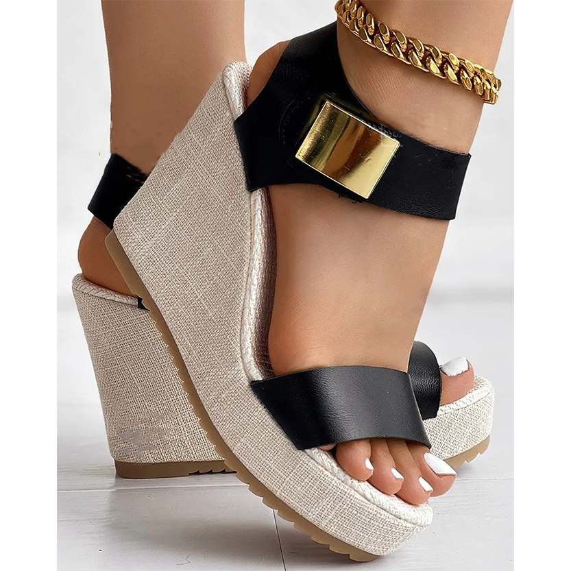 Funki Findz | Shoes | Women's Hign Buckle Strap Wedge Sandal