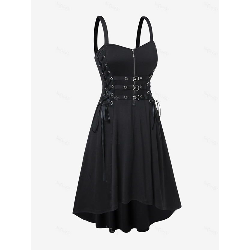 Funki Findz | Dresses | Women's Gothic Punk Strappy Midi Dress