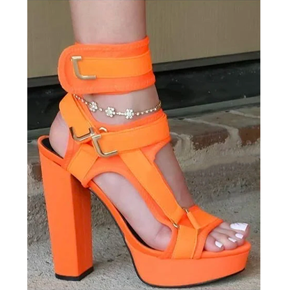 Funki Findz | Shoes | Women's Chunky Heel Strappy Sandals