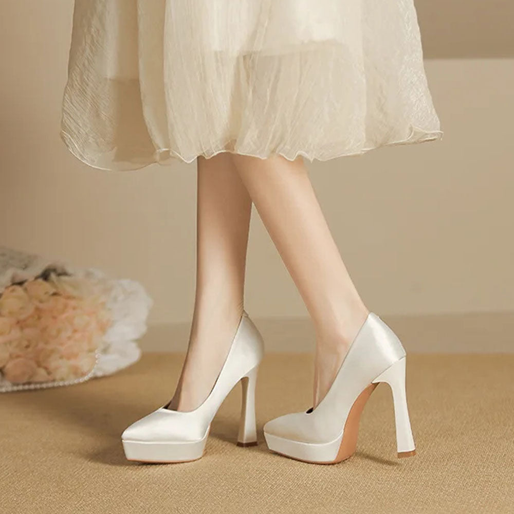 Funki Findz | Shoes | Women's Elegant Satin High Heel Pumps