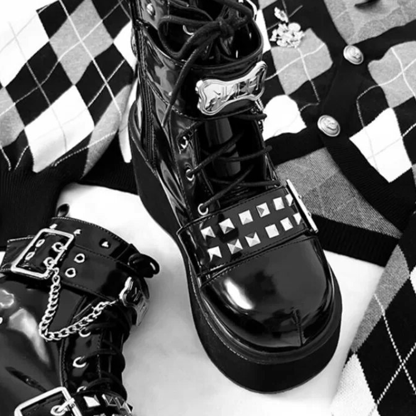 Funki Findz | Boots | Women's Gothic Platform Cosplay Wedges