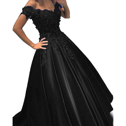 Funki Findz | Dresses | Women's Elegant Long Satin Ball Gown