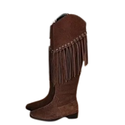 Funki Findz | Boots | Women's Suede Leather Fringe Boots