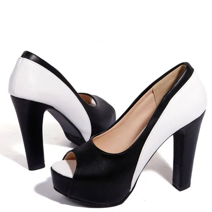 Funki Findz | Shoes | Women's Formal 2 Toned Block Heel Shoes