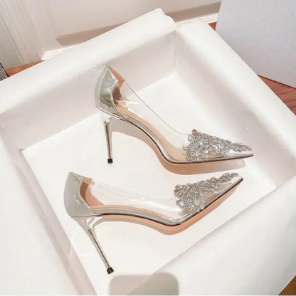Funki Findz | Shoes | Women's Pointy Toe Clear Wedding Stiletto