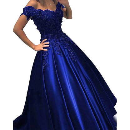 Funki Findz | Dresses | Women's Elegant Long Satin Ball Gown