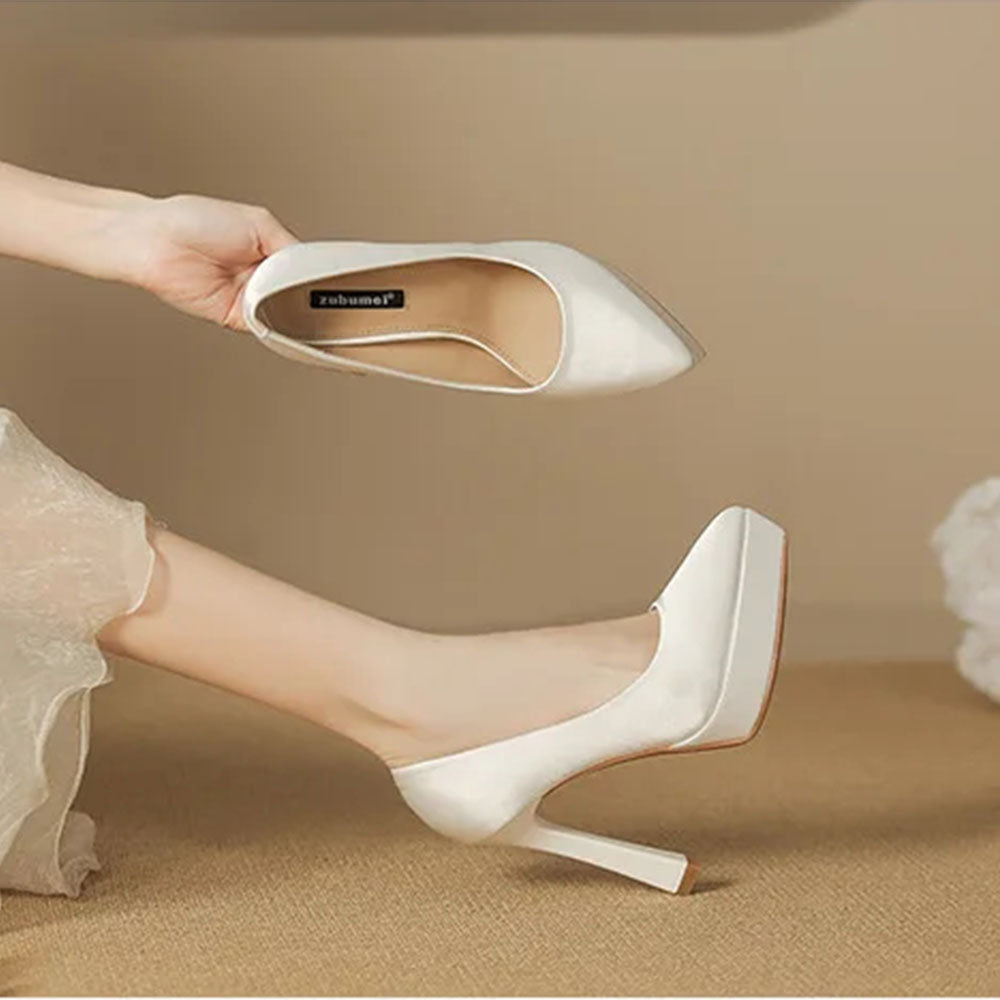 Funki Findz | Shoes | Women's Elegant Satin High Heel Pumps
