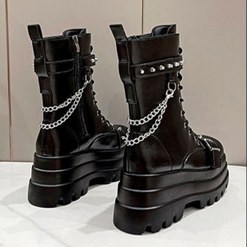 Funki Findz | Boots | Women's Gothic Square Toe Platform Boots