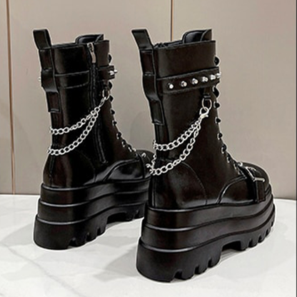 Funki Findz | Boots | Women's Gothic Square Toe Platform Boots