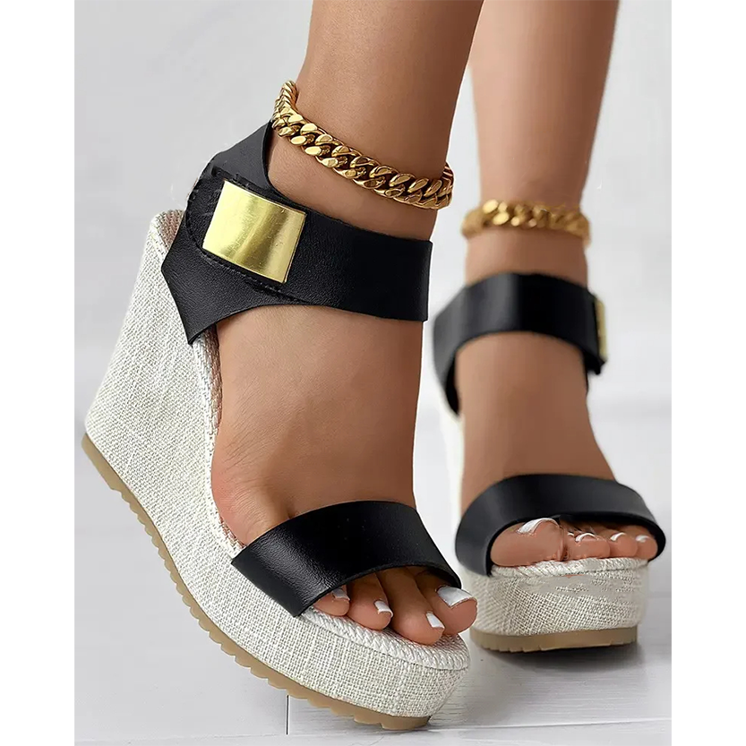 Funki Findz | Shoes | Women's Hign Buckle Strap Wedge Sandal