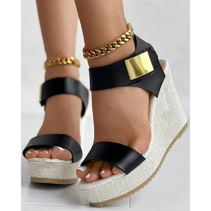 Funki Findz | Shoes | Women's Hign Buckle Strap Wedge Sandal
