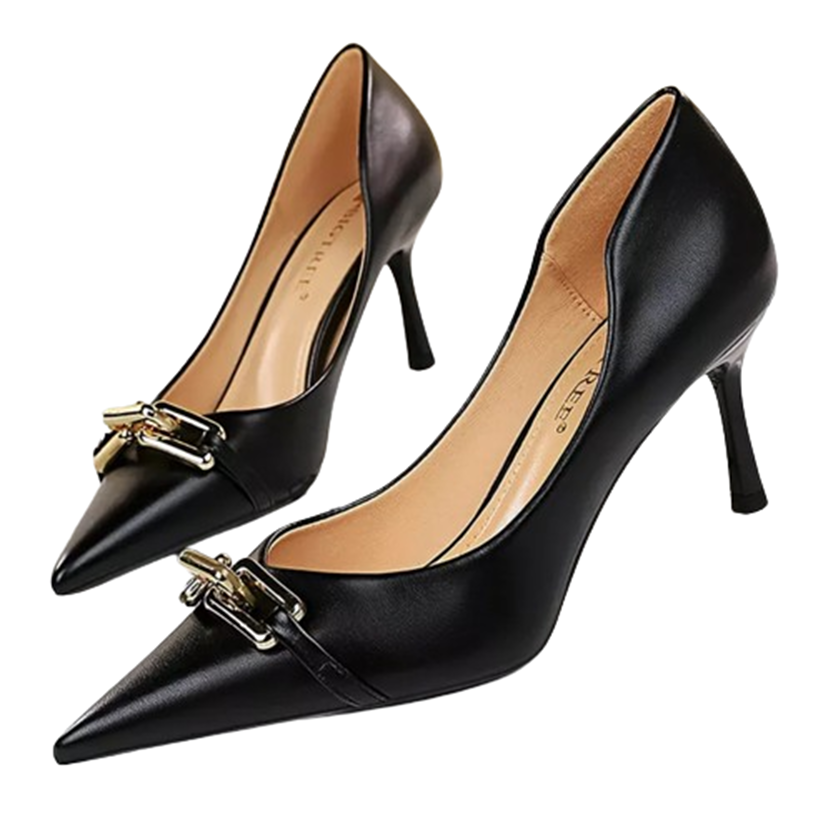 Funki Findz | Shoes | Women's Pointed Toe Metal Buckle Pumps
