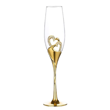 Funki Findz | Glasses | Wedding Champagne Flutes | Gold Heart