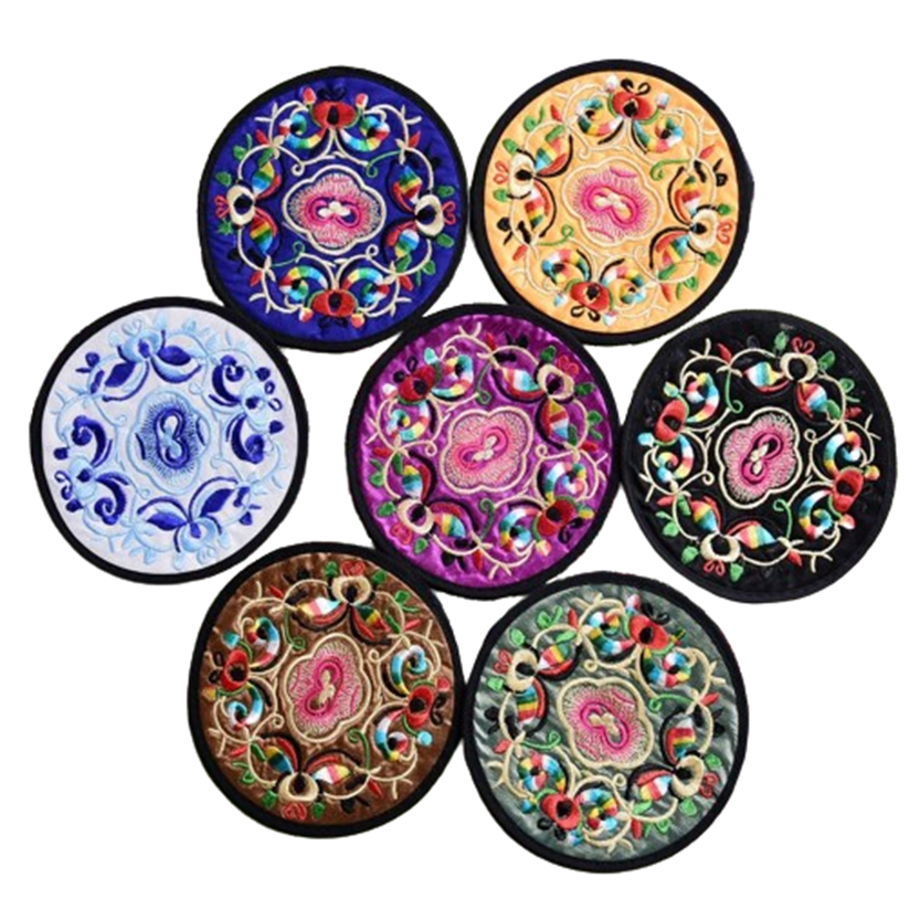 Funki Findz | Coasters | Chinese Floral Embroidered Mats 10 Pcs