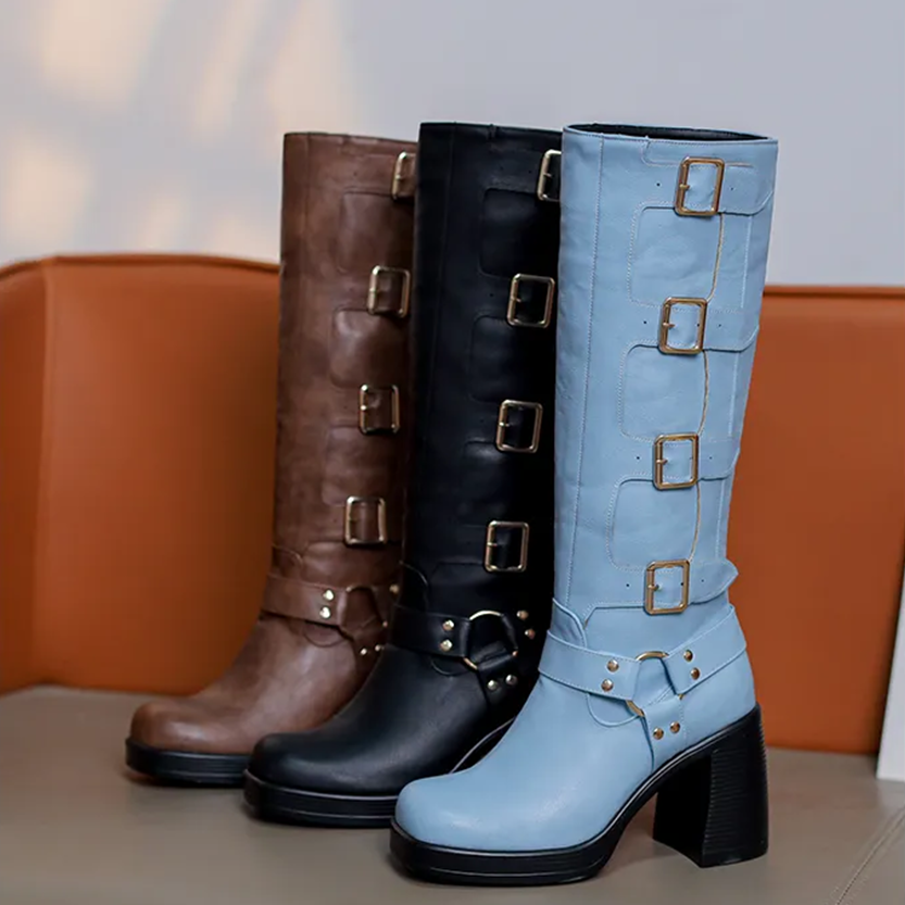Funki Findz | Boots | Women's Gothic Punk Multi-Buckle Boots