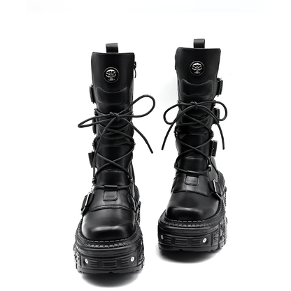 Funki Findz | Boots | Women's Punk Style Lace-up Platform Boot