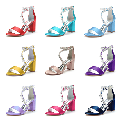 Funki Findz | Shoes | Women's Crystal Silk Wedding Sandals
