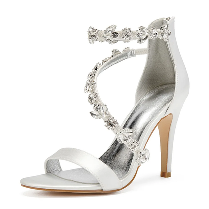 Funki Findz | Shoes | Women's Elegant Satin Crystal High Stiletto