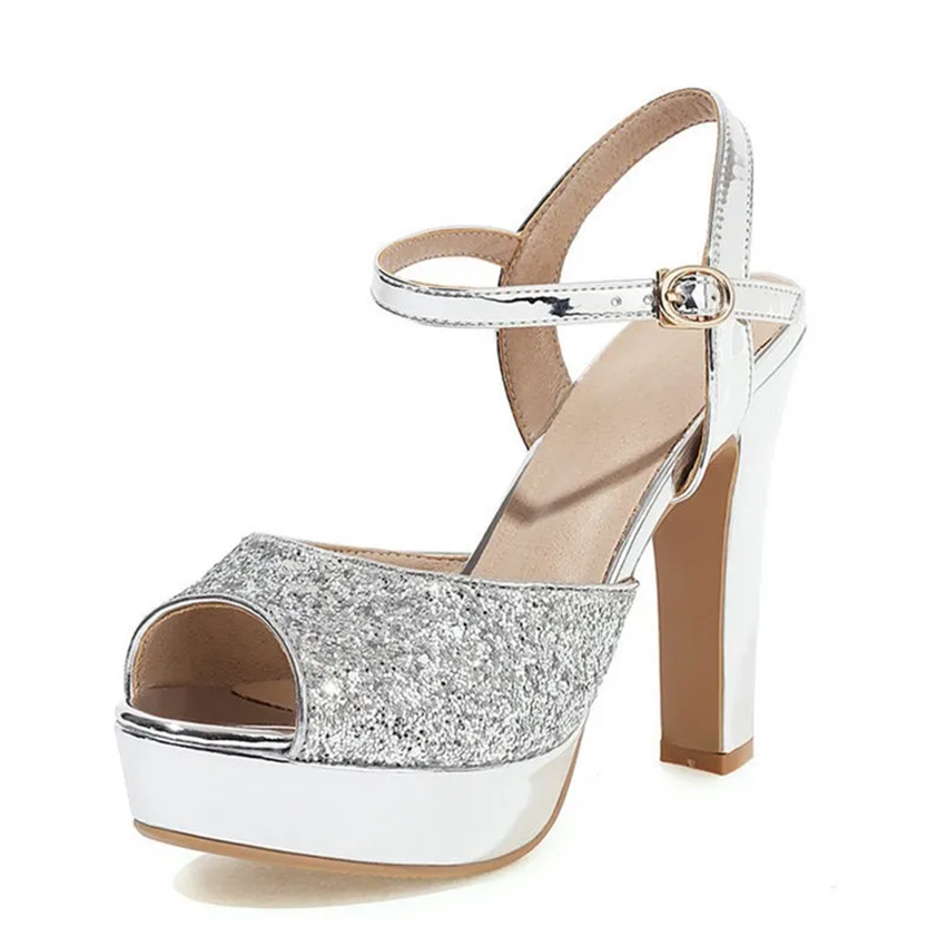 Funki Findz | Shoes | Women's Gold Silver High Chunky Sandals