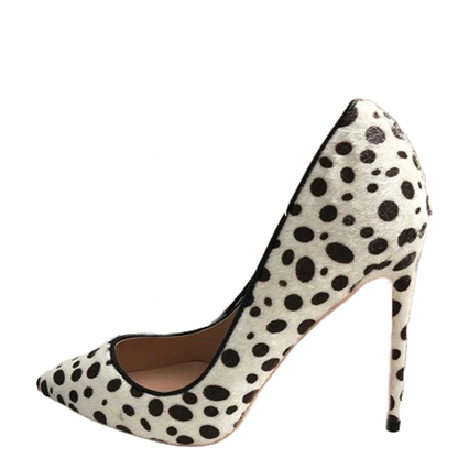 Funki Findz | Shoes | Women's White Black Spotted Heels