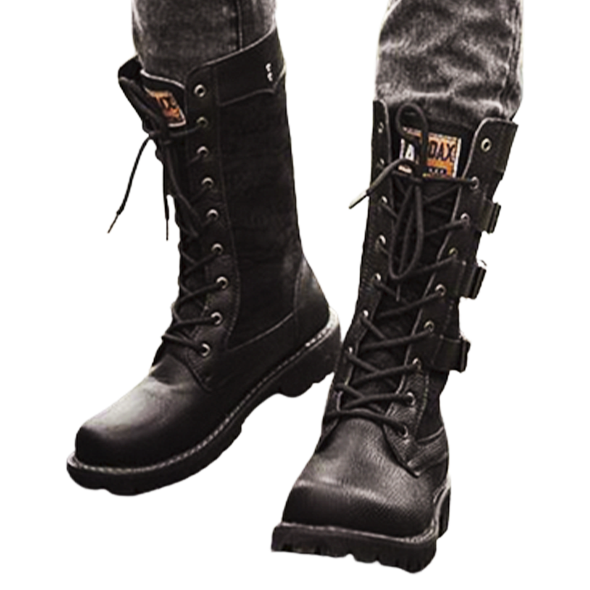 Funki Findz | Boots | Men's Gothic Punk Buckle Strap Biker Boots