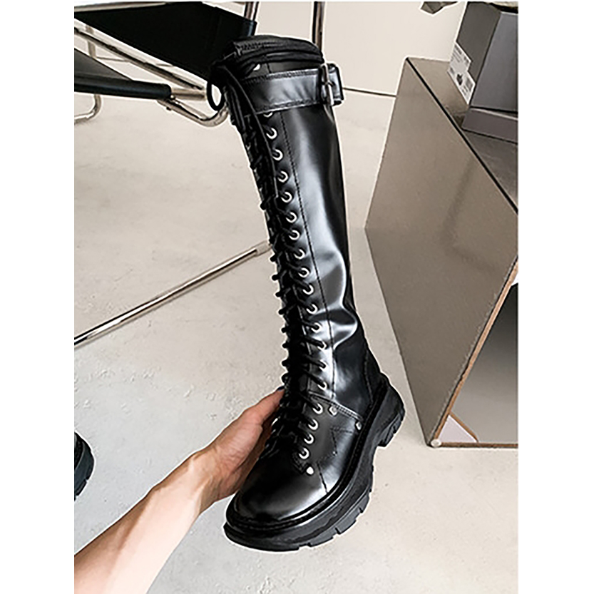 Funki Findz | Boots | Women's White Knee High Lace Up Boots