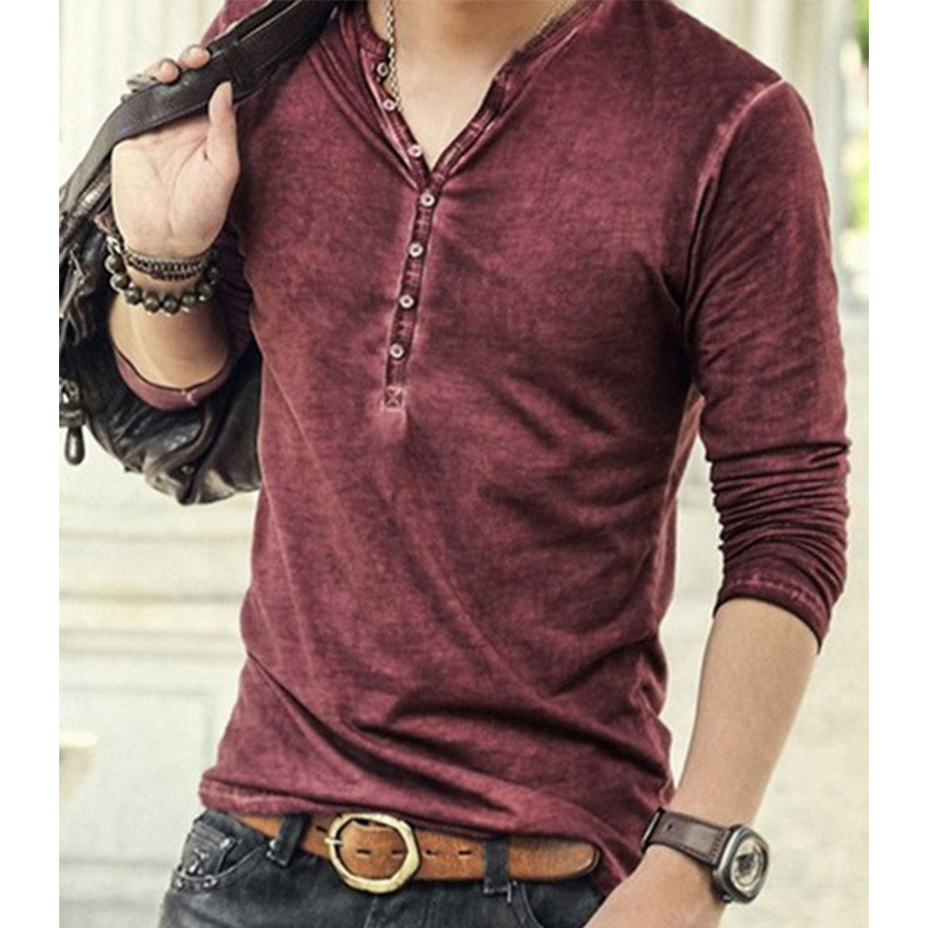 Funki Findz | Shirts | Men's Casual Long Sleeve V-Neck Tee Shirt