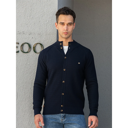 Funki Findz | Sweaters | Men's Mock Neck Button Knit Cardigan