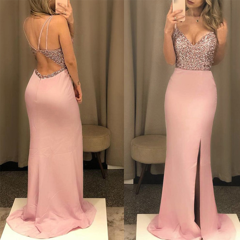 Funki Findz | Dresses | Women's Long Sequin Prom Party Dress