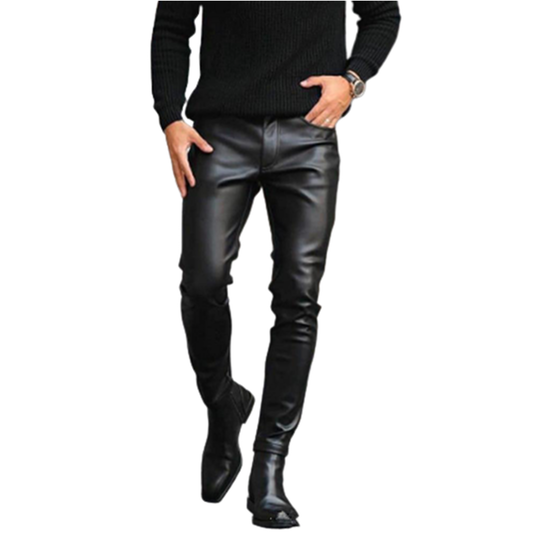 Funki Findz | Pants | Men's Faux Leather Fashion Biker Pants