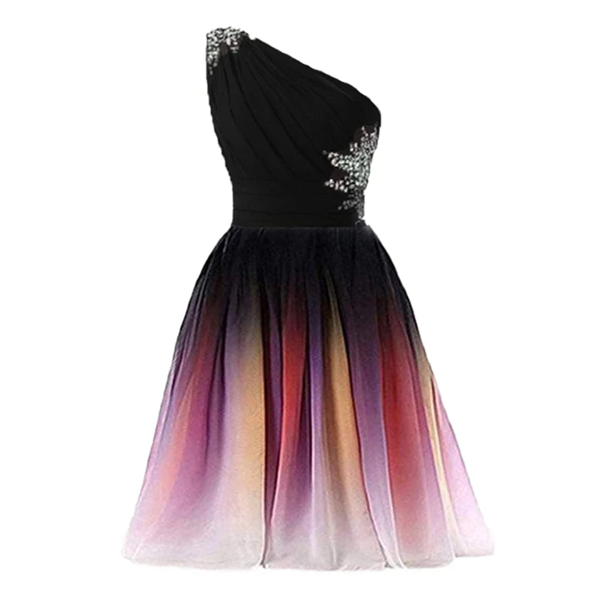 Funki Findz | Dresses | Women's Gradient Chiffon Cocktail Dress