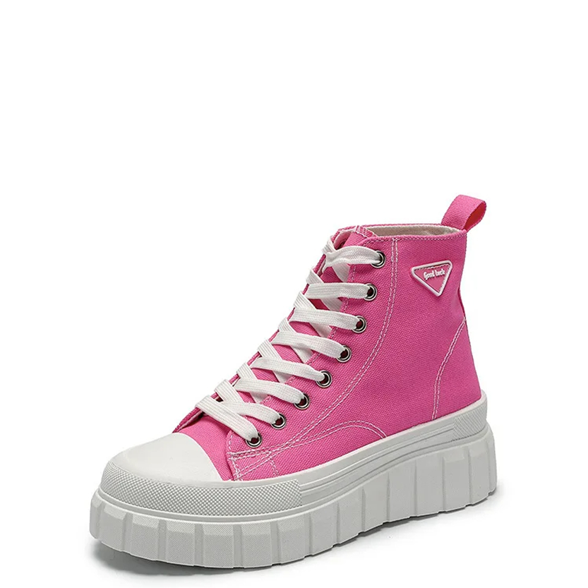 Funki Findz | Boots | Women's Casual Canvas Lace Up Sneakers