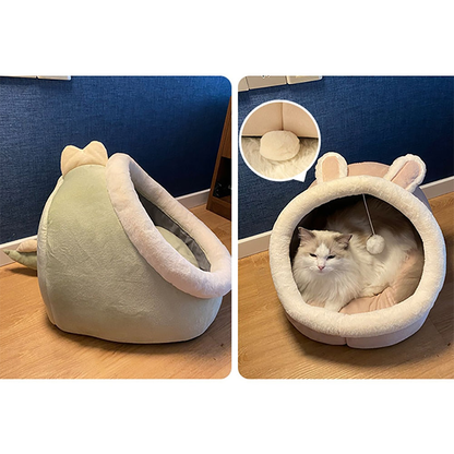 Funki Findz | Pet Beds | Cat Bed | Warm Cozy Kitten Cat Cave