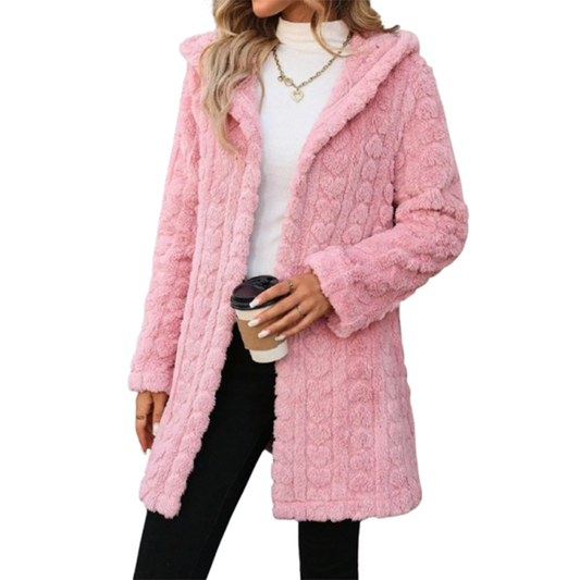 Funki Findz | Jacket | Women's Heart Hooded Fuzzy Coat