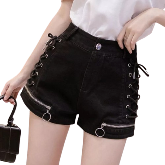 Funki Findz | Shorts | Women's Gothic Punk Lace Up Shorts