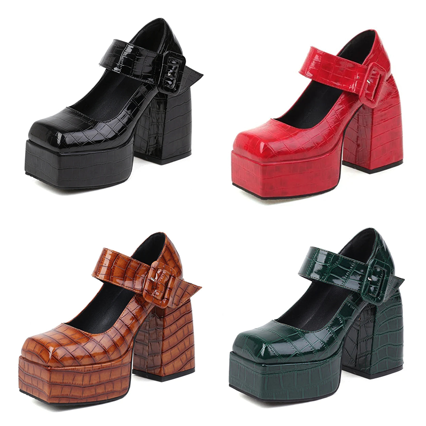 Funki Findz | Shoes | Women's Stone Pattern High-Heel Platform