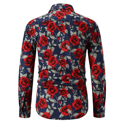 Funki Findz | Shirts | Men's Floral Print Long Sleeved Dress Shirt