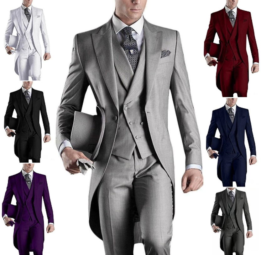 Funki Findz | Suits | Men's Custom 3 Pcs Grooms Suit | Tailcoat