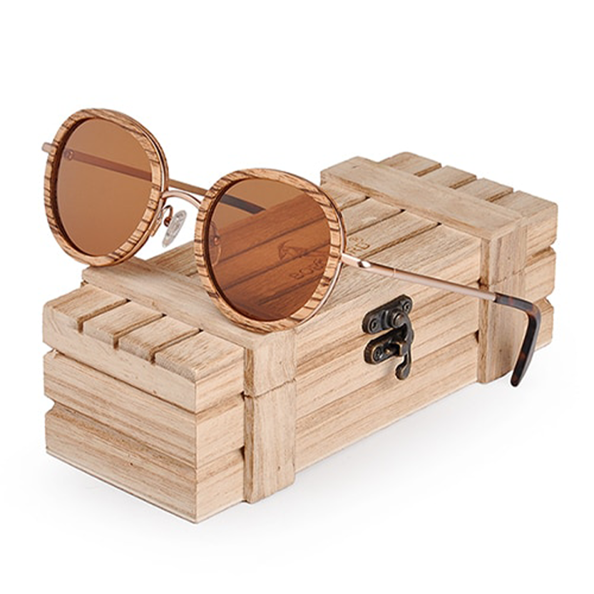 Funki Findz | Sunglasses | Women's Wood Rim Retro Sunglasses