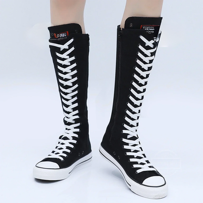 Funki Findz | Boots | Women's High Top Lace Up Canvas Boots