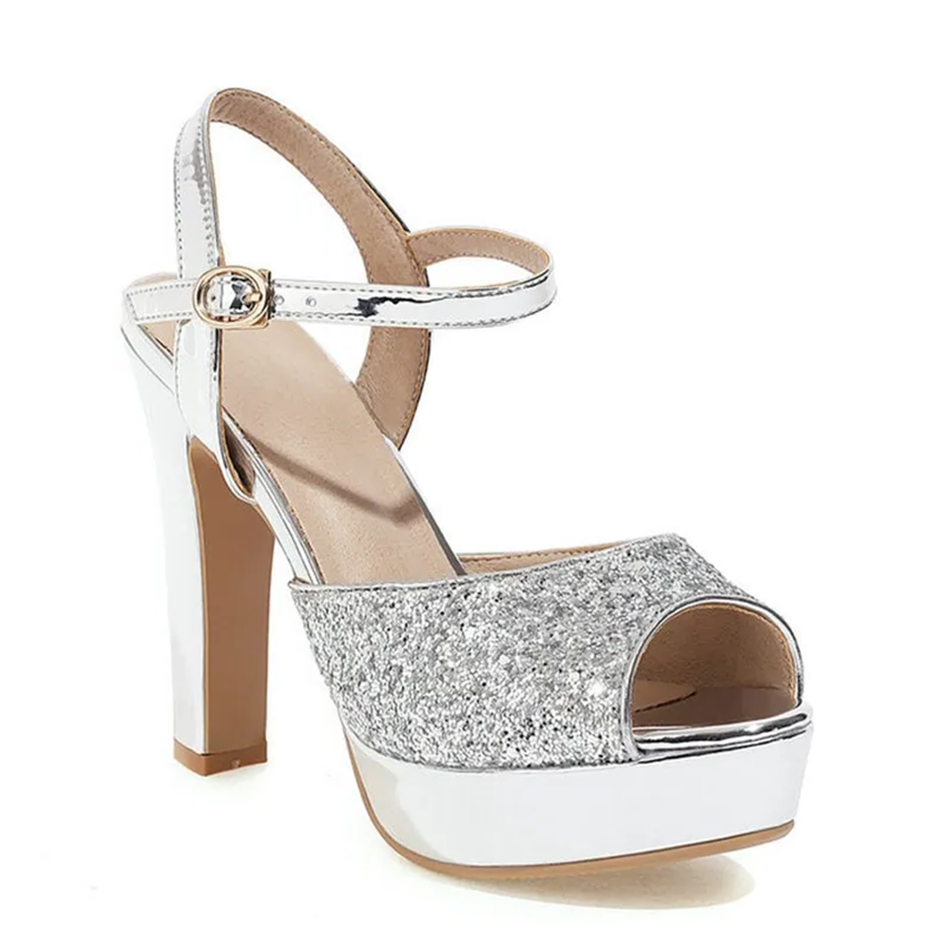 Funki Findz | Shoes | Women's Gold Silver High Chunky Sandals