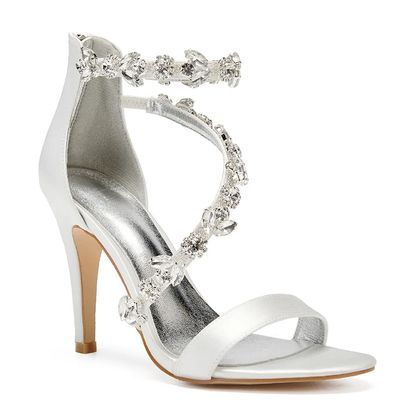 Funki Findz | Shoes | Women's Elegant Satin Crystal High Stiletto