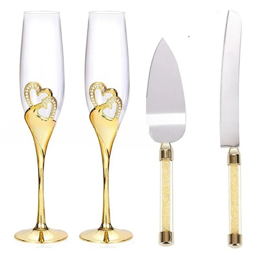 Funki Findz | Glasses | Wedding Champagne Flutes Cake Set x 4
