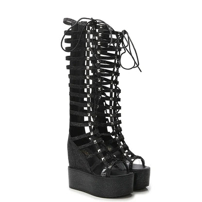 Funki Findz | Boots | Women's Roman Gladiator Wedge Sandals